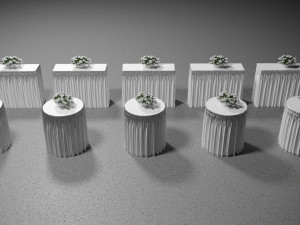 Wedding Table with Flowers Model 3D
