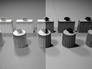 Wedding Table with Flowers Model 3D