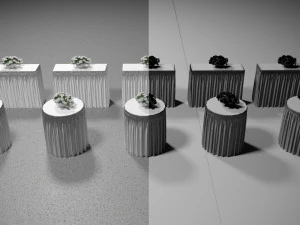 Wedding Table with Flowers 3D Model