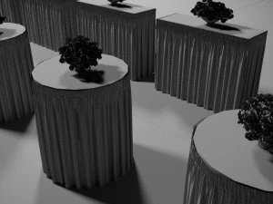 Wedding Table with Flowers 3D Model