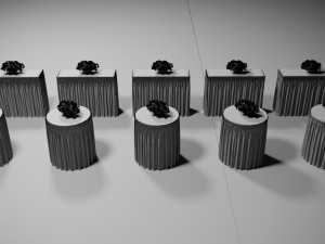 Wedding Table with Flowers Model 3D