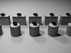 Wedding Table with Flowers 3D Model