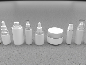 Cosmetic Bottle And Tube Set 3D 模型