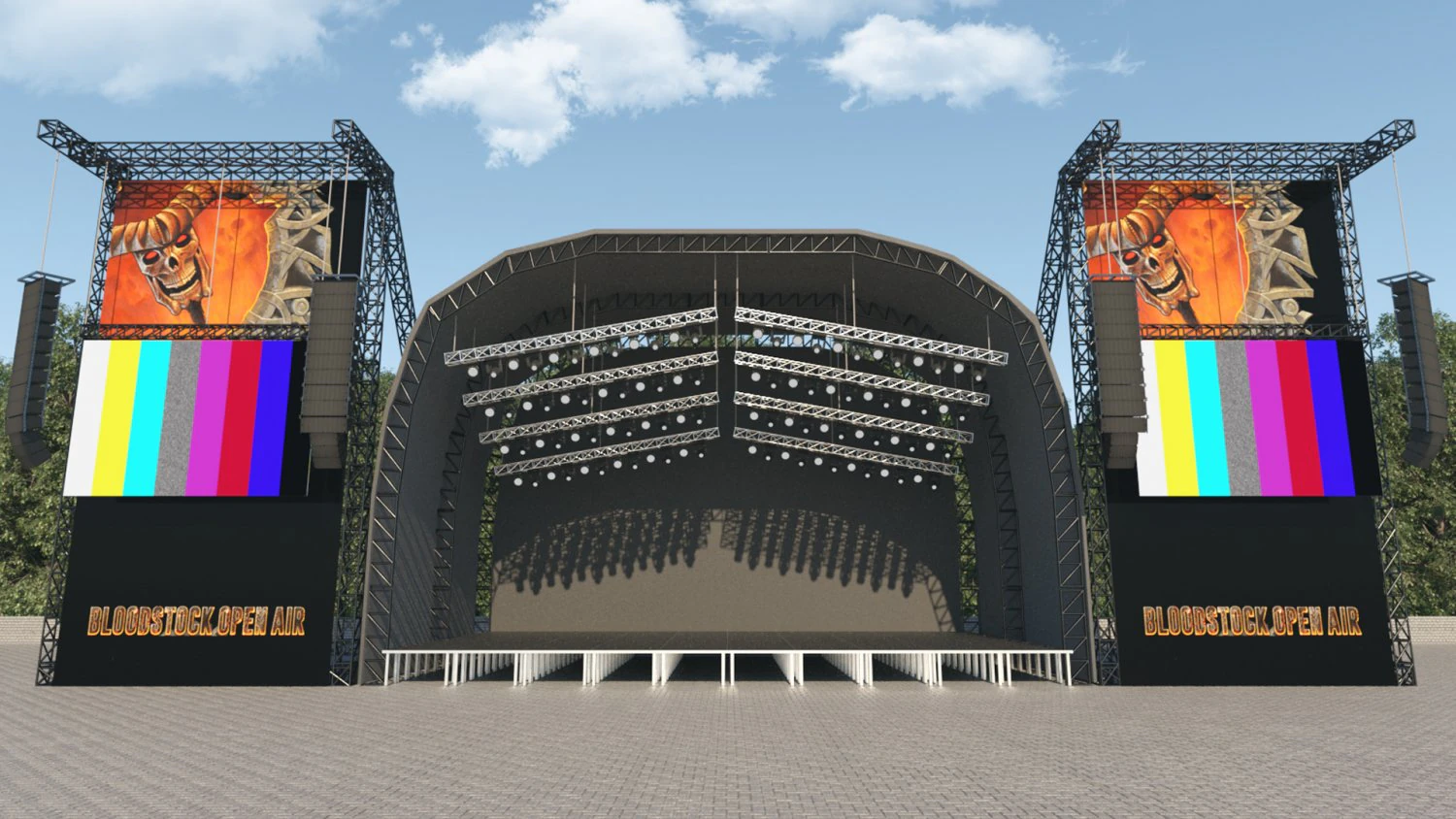 Concert Stage Event 3D Model .c4d .max .obj .3ds .fbx .stl .blend 