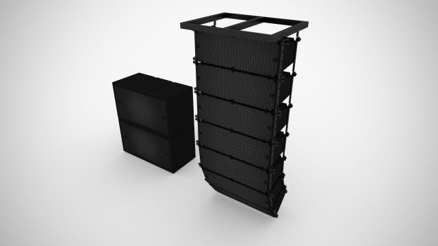 Concert Sound System Line Array 3D Model .c4d .max .obj .3ds .fbx .stl .blend 