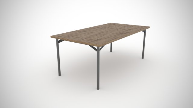 Wooden Table 3D Model .c4d .max .obj .3ds .fbx .stl .blend 