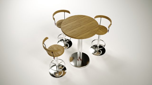 Low Poly Stool Chair 3D 모델 .c4d .max .obj .3ds .fbx .stl .blend 
