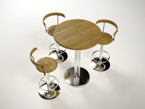 Silla taburete Low Poly Modelo 3D