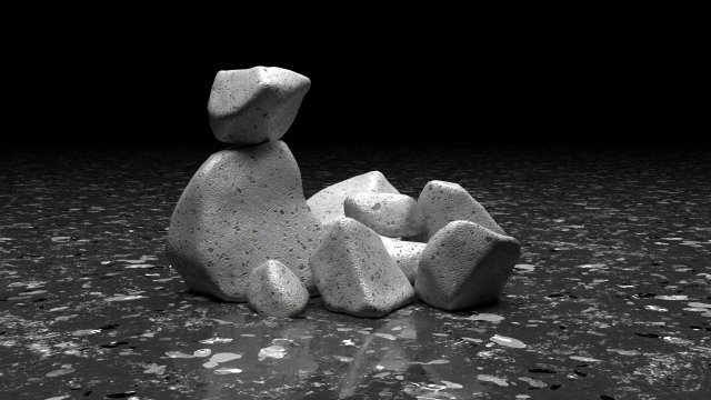 3D Scattered Rocks 3D Model .c4d .max .obj .3ds .fbx .stl .blend