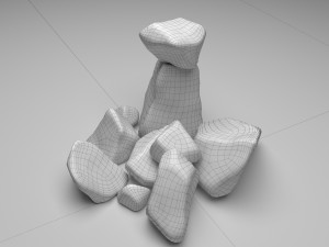 3D Scattered Rocks 3D Model