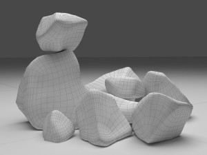 3D Scattered Rocks 3D Model