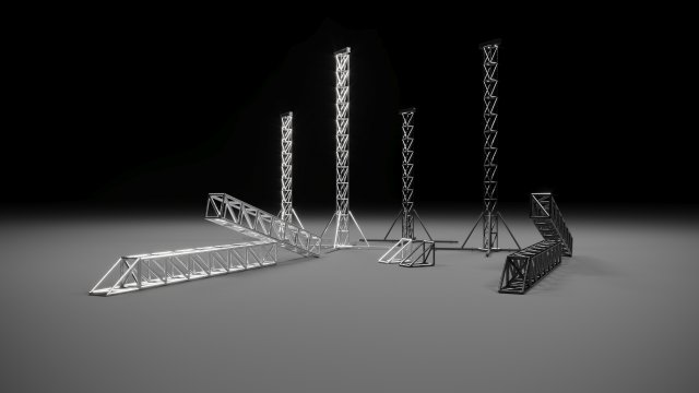 Stage Concert Truss 3D Model .c4d .max .obj .3ds .fbx .stl .blend 