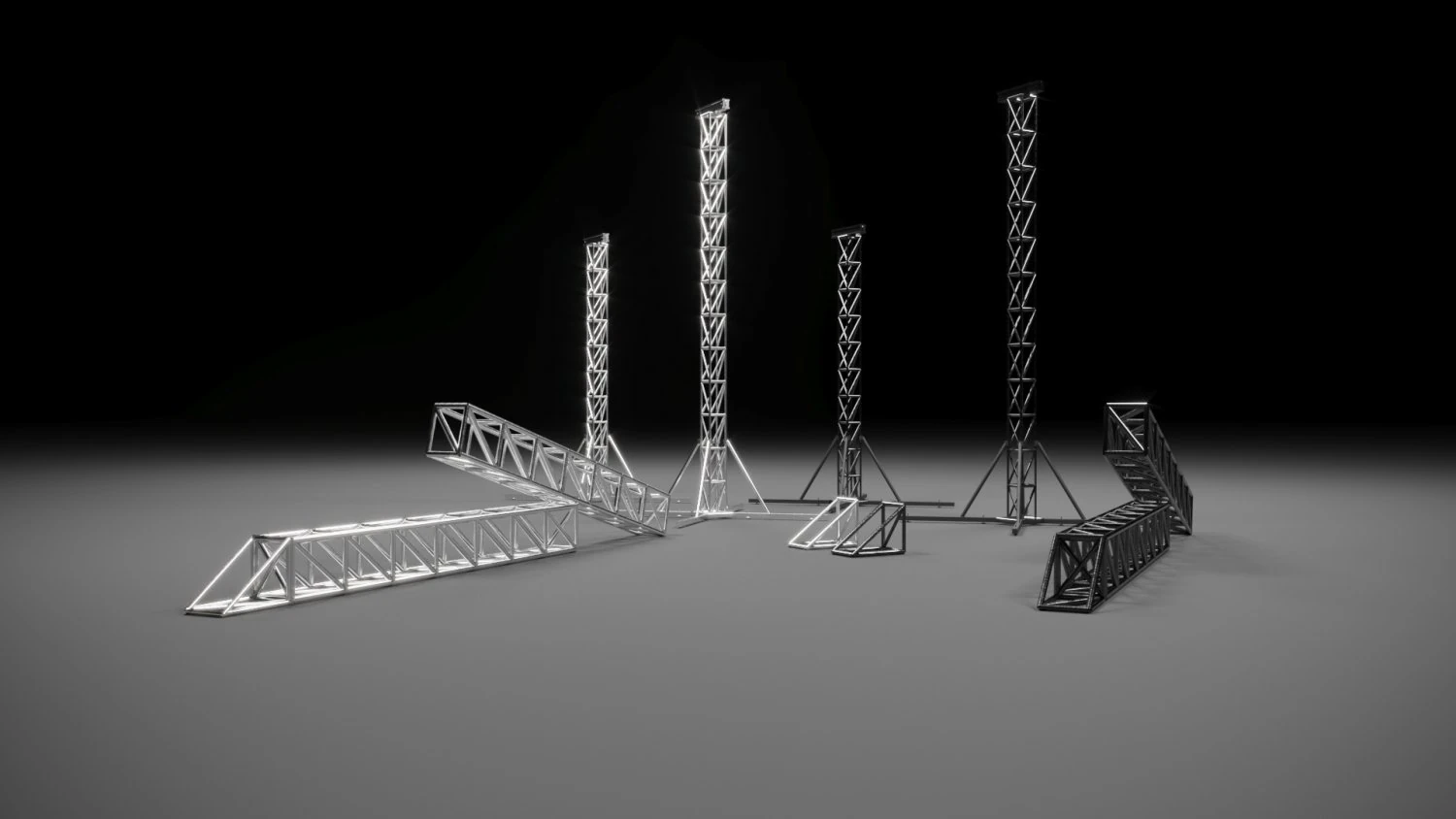 Stage Concert Truss 3D Model .c4d .max .obj .3ds .fbx .stl .blend 