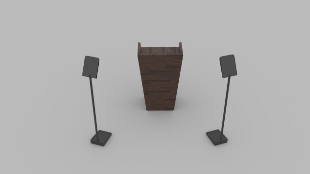 Wood Lectern and Prompter Modelo 3D .c4d .max .obj .3ds .fbx .stl .blend 
