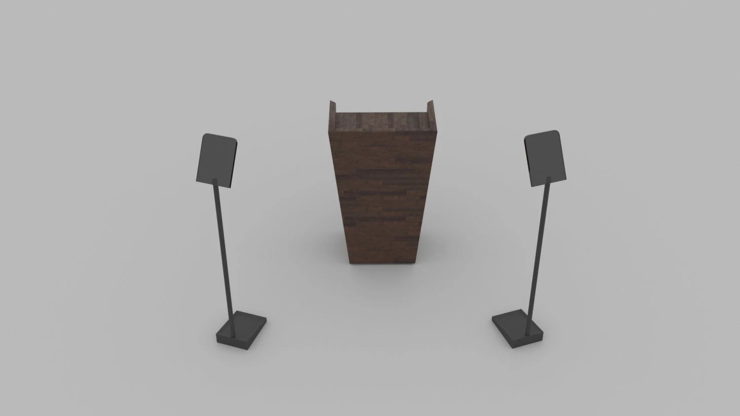 Wood Lectern and Prompter 3D Model .c4d .max .obj .3ds .fbx .stl .blend