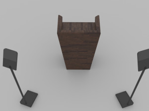 Wood Lectern and Prompter Modelo 3D