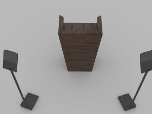 Wood Lectern and Prompter 3D Model