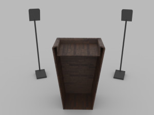 Wood Lectern and Prompter Modelo 3D