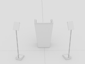 Wood Lectern and Prompter Modelo 3D