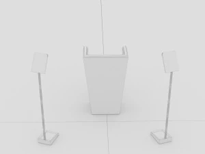 Wood Lectern and Prompter 3D Model