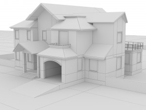 Black Villa House Model 3D