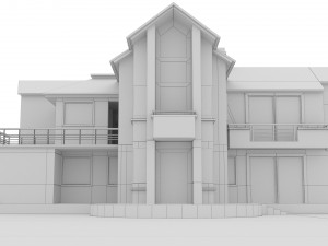 Black Villa House Model 3D