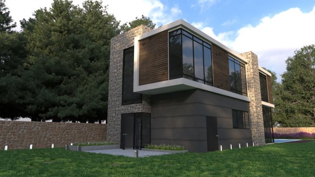 Villa House Modello 3D .c4d .max .obj .3ds .fbx .stl .blend 