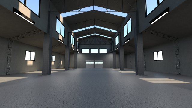 Warehouse Interior 3D-Modell .c4d .max .obj .3ds .fbx .stl .blend 