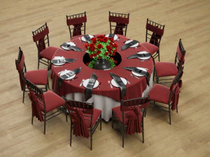 Mesa de cena de boda Modelo 3D