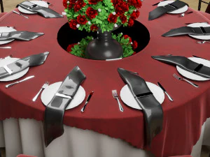 Wedding Dinner Table 3D Model