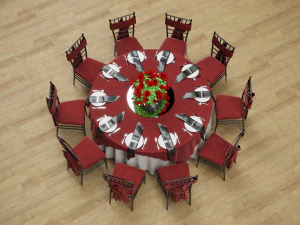 Wedding Dinner Table 3D Model
