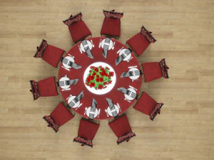 Wedding Dinner Table 3D Model