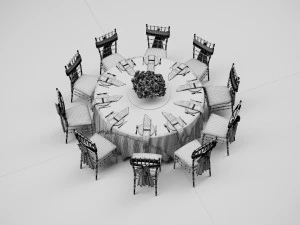 Wedding Dinner Table 3D Model