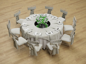 Wedding Dinner Table Model 3D