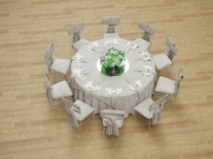 Wedding Dinner Table 3D 模型