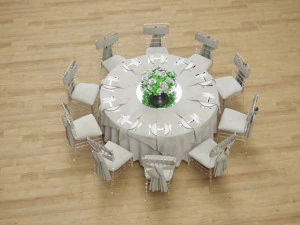 Wedding Dinner Table 3D Model