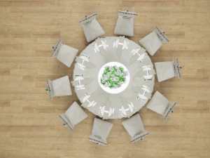 Wedding Dinner Table 3D Model