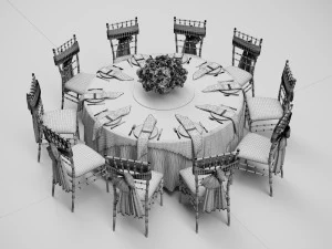 Wedding Dinner Table 3D Model