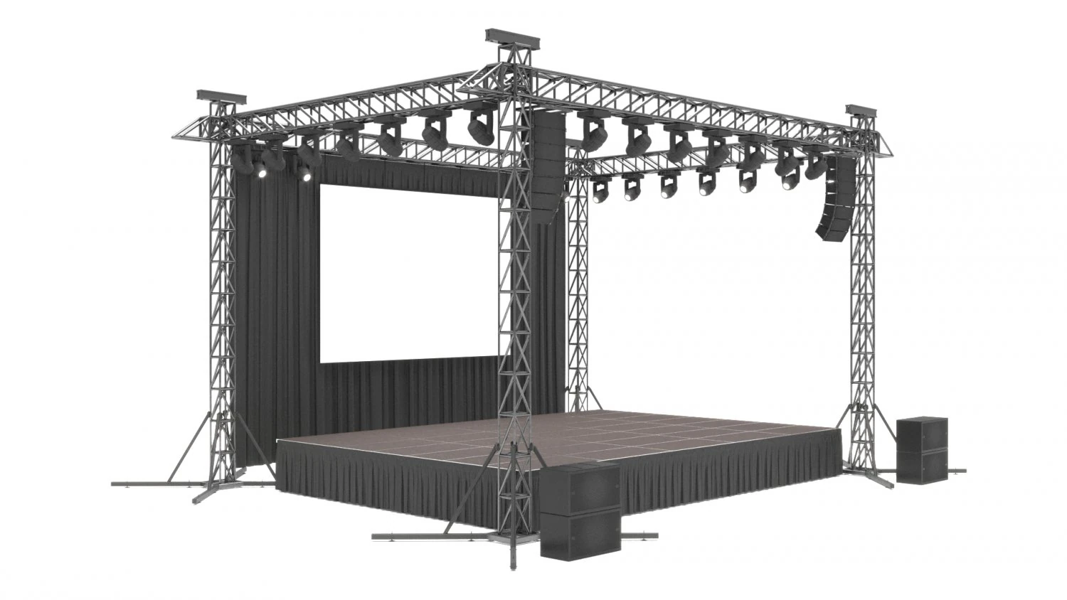 Concert Stage 3D Model .c4d .max .obj .3ds .fbx .stl .blend