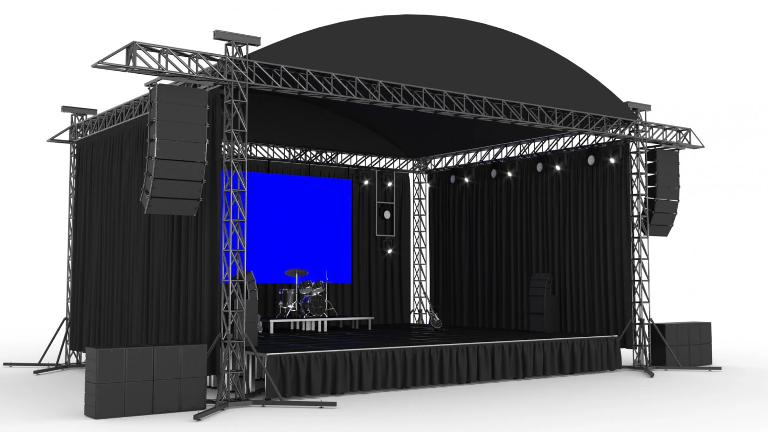 Concert Stage 3D Model .c4d .max .obj .3ds .fbx .stl .blend