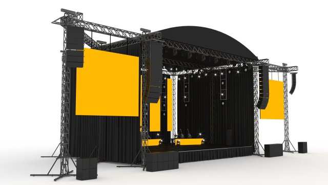 Concert Stage Set 3D Модель .c4d .max .obj .3ds .fbx .stl .blend 