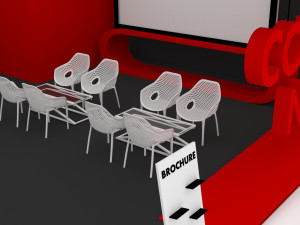 Red and Black Booth Exhibition Stand Stall 3D 모델