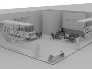 Red and Black Booth Exhibition Stand Stall 3D 모델