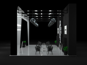 White and Black Booth Exhibition Stand Stall 3D 模型