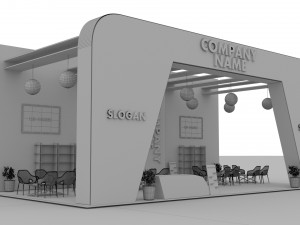 White and Black Booth Exhibition Stand Stall 3D 模型