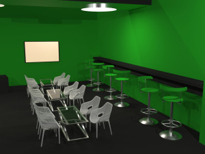 Green and Black Booth Exhibition Stand Stall 3D Model