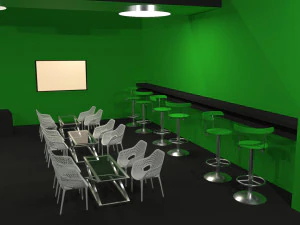 Green and Black Booth Exhibition Stand Stall 3D Model