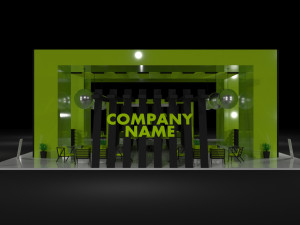 Green Booth Exhibition Stand Stall Modello 3D