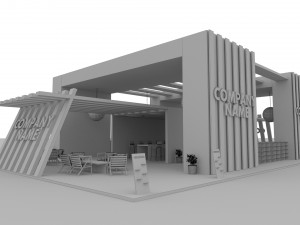 Green Booth Exhibition Stand Stall Modello 3D