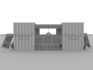 Green Booth Exhibition Stand Stall Modello 3D